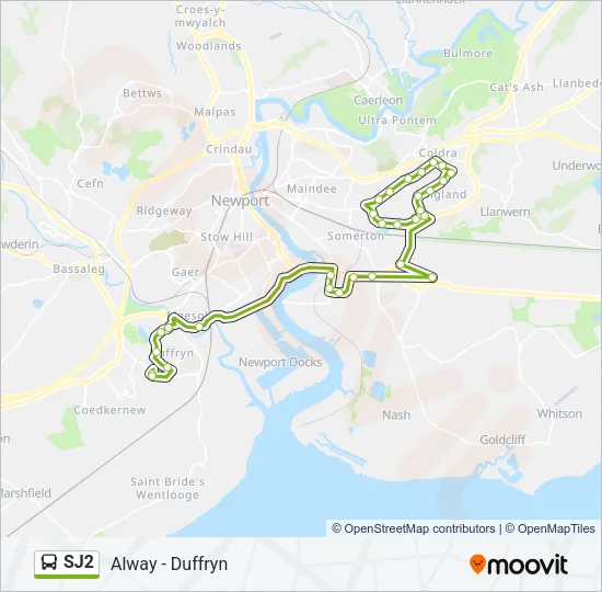 SJ2 Bus Line Map