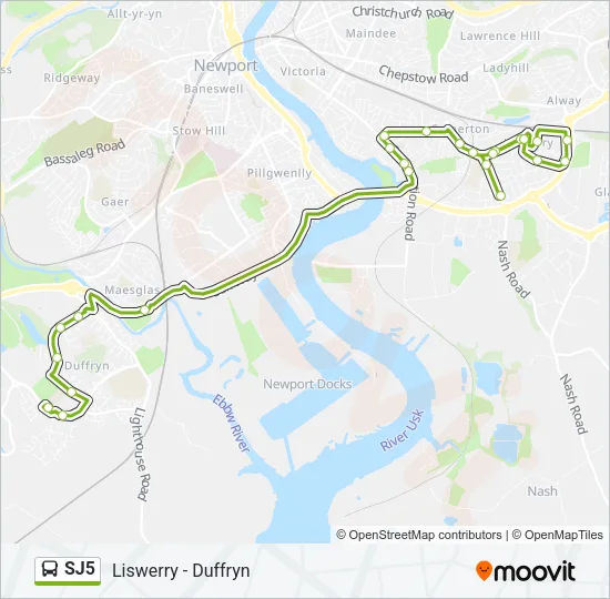 SJ5 Bus Line Map