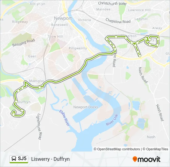 SJ5 Bus Line Map