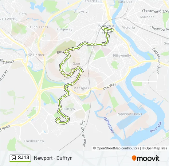 SJ13 Bus Line Map