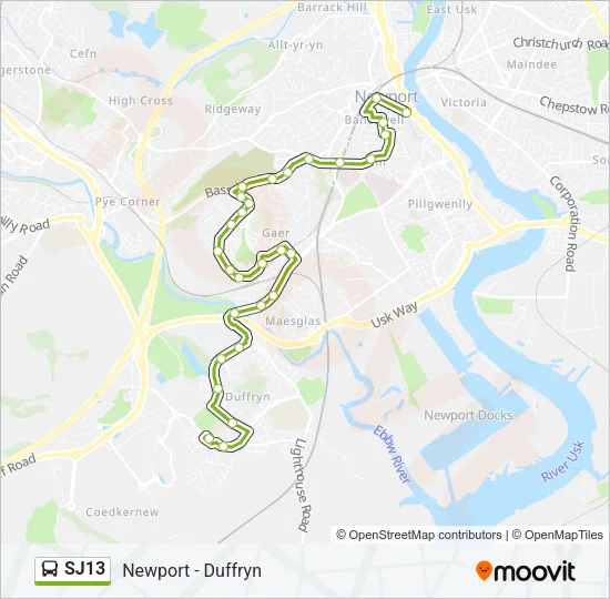 SJ13 Bus Line Map