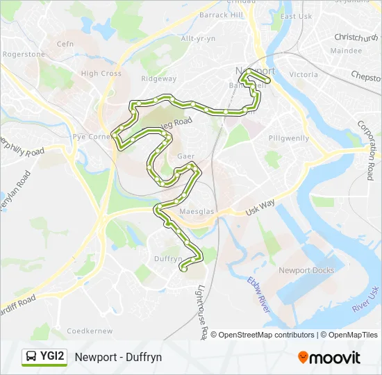 YGI2 Bus Line Map