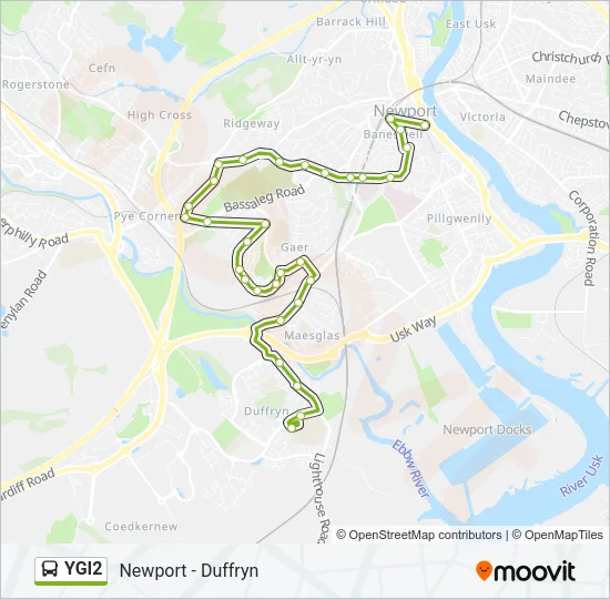 YGI2 Bus Line Map