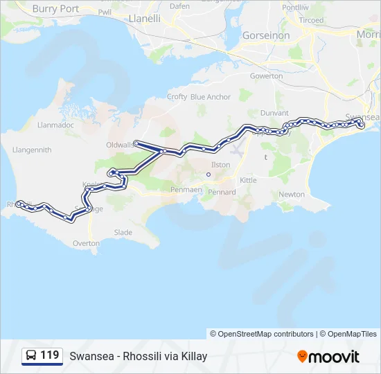 119 Bus Line Map