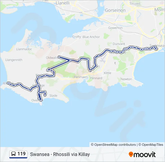 119 Bus Line Map