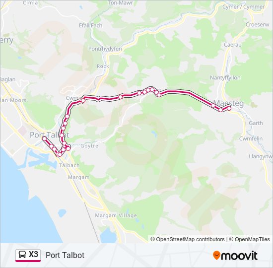 X3 bus Line Map