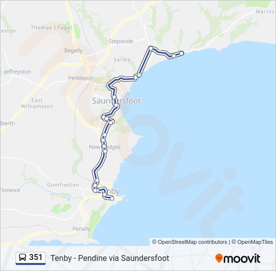 351 Bus Line Map