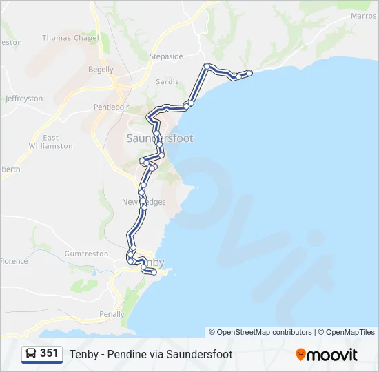 351 Bus Line Map