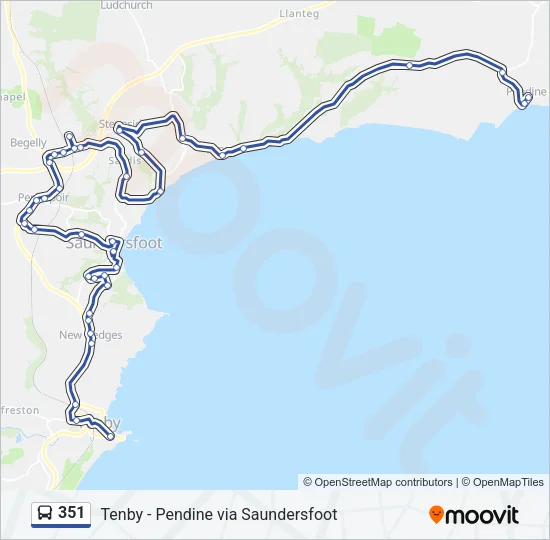 351 Bus Line Map