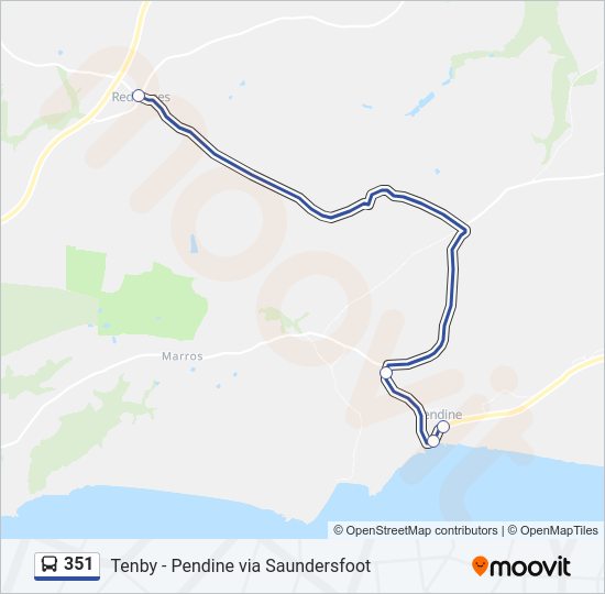 351 bus Line Map