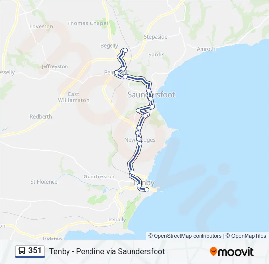 351 Bus Line Map