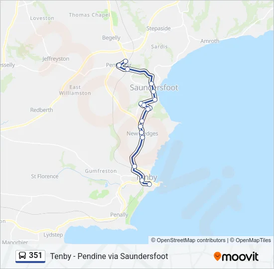 351 Bus Line Map