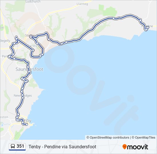 351 bus Line Map