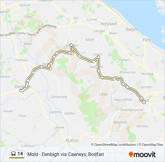 14 bus Line Map