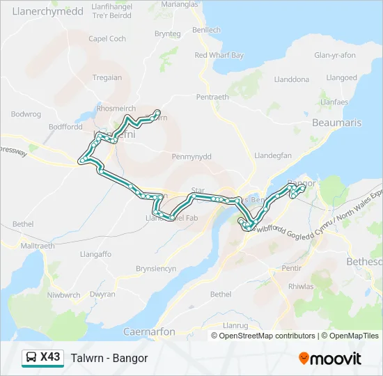X43 Bus Line Map