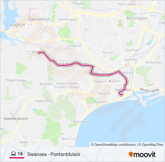 16 bus Line Map