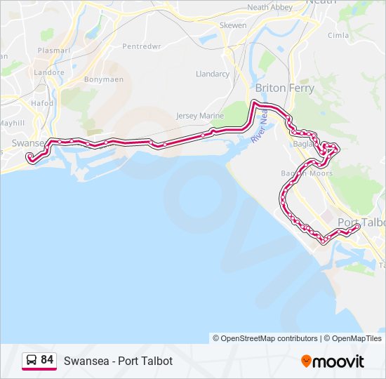 84 bus Line Map