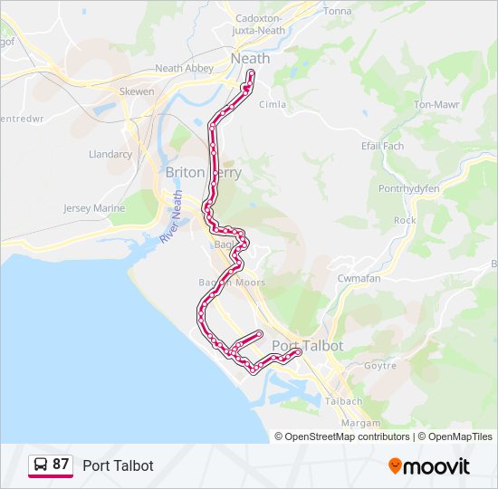 87 Bus Line Map