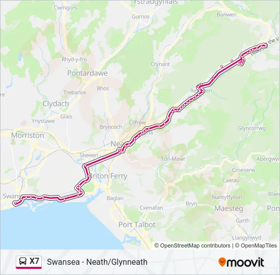 X7 Bus Line Map