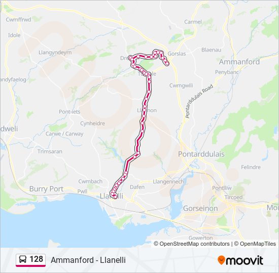 128 bus Line Map