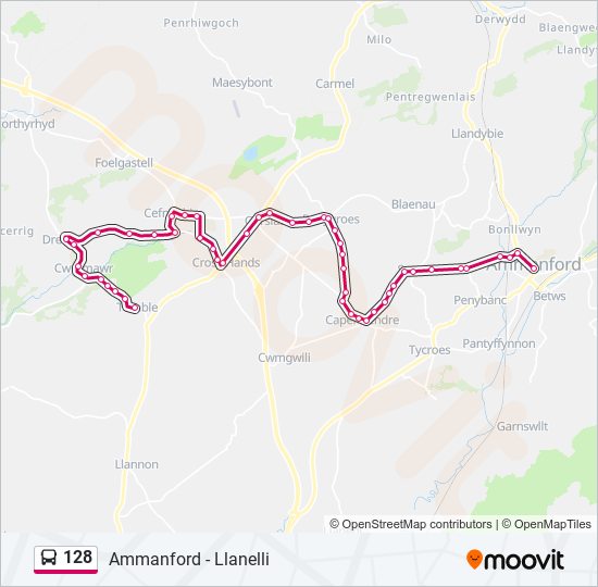 128 bus Line Map