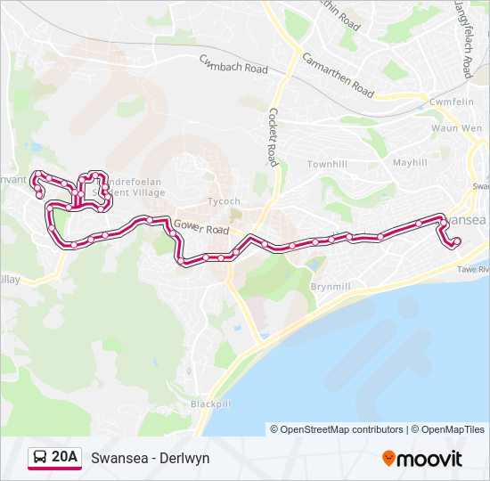 20A Bus Line Map