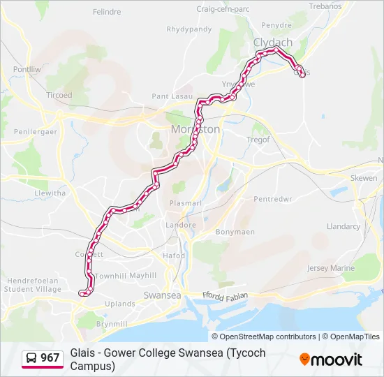 967 Bus Line Map