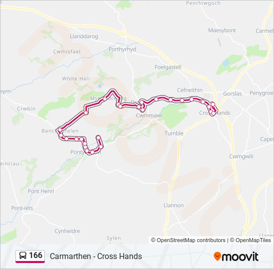 166 Route Schedules Stops Maps Pontyberem Updated 