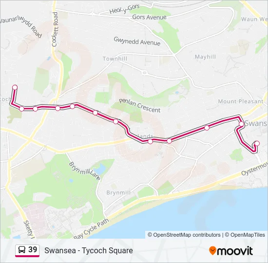 39 Bus Line Map