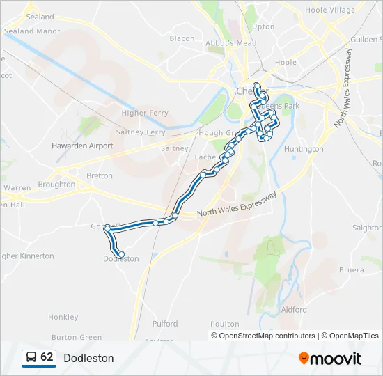 62 Route: Schedules, Stops & Maps - Dodleston (Updated)
