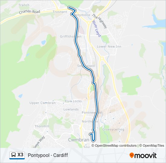 x3 Route: Schedules, Stops & Maps - Pontypool (Updated)