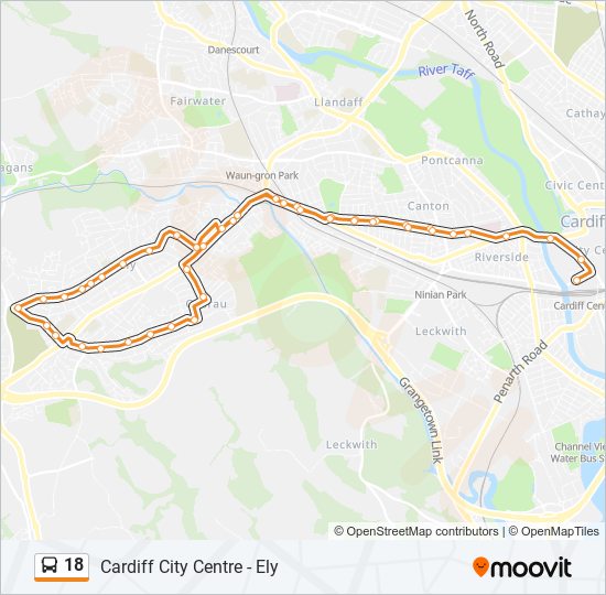 18 bus Line Map