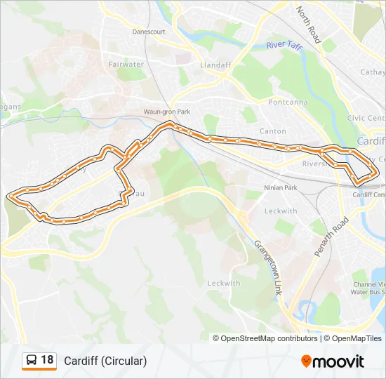 18 Bus Line Map