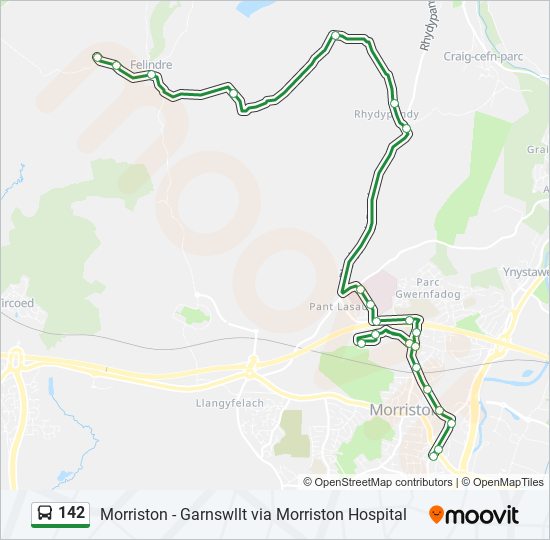 142 bus Line Map