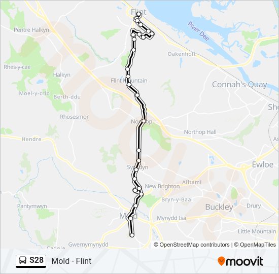 S28 bus Line Map