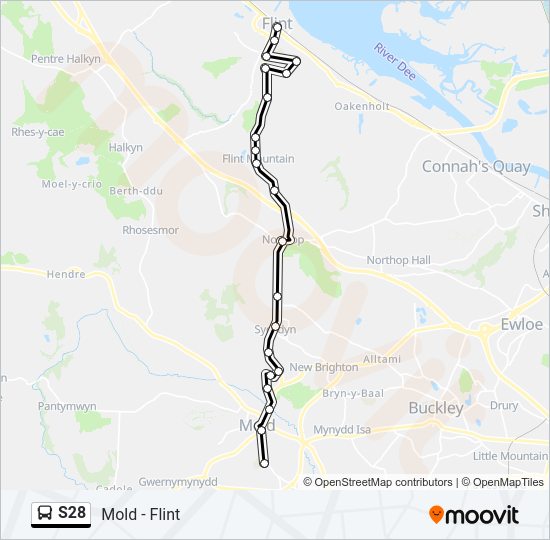 S28 bus Line Map