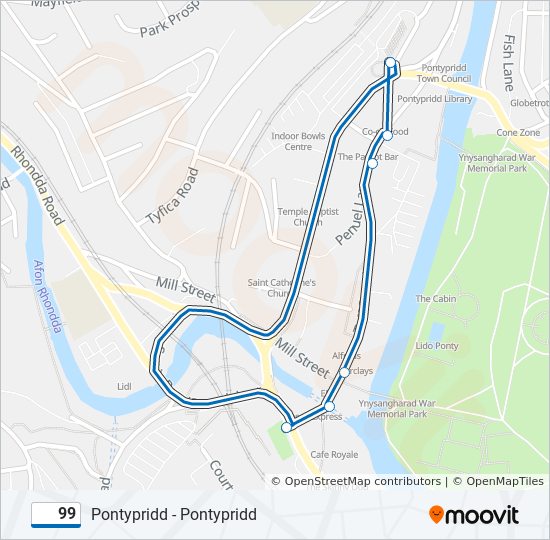 99 bus Line Map