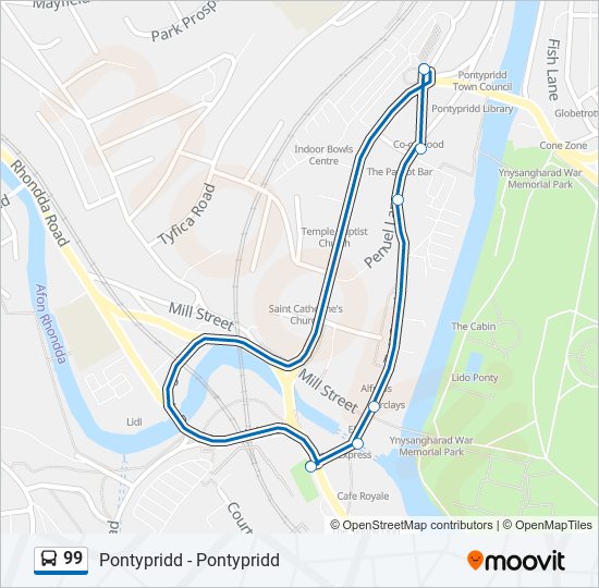 99 bus Line Map