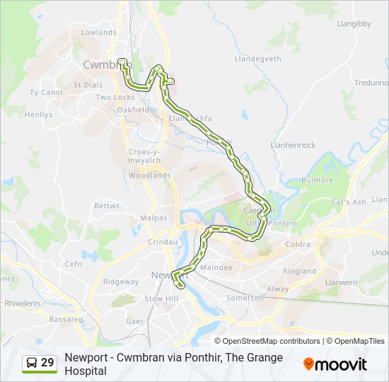 29 Bus Line Map