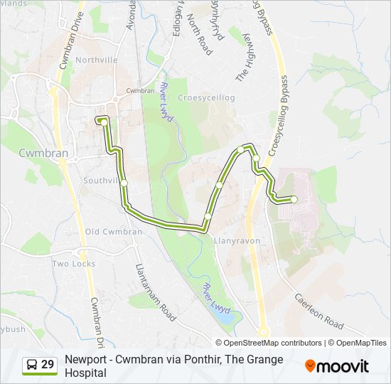 29 bus Line Map