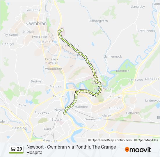 29 bus Line Map