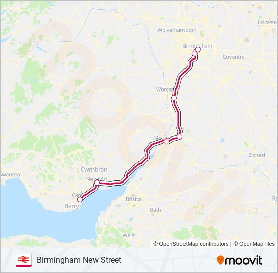 CROSSCOUNTRY train Line Map