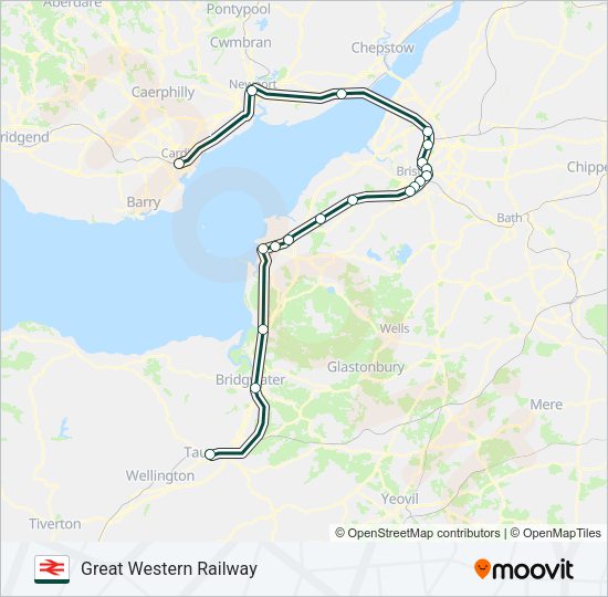 GREAT WESTERN RAILWAY Train Line Map