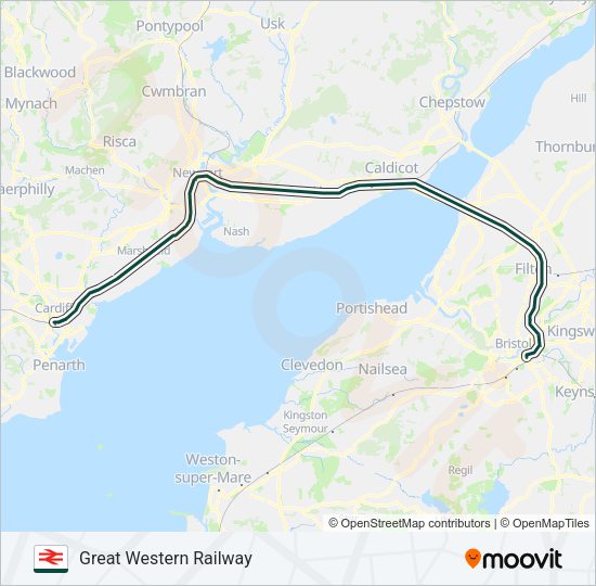 GREAT WESTERN RAILWAY Train Line Map