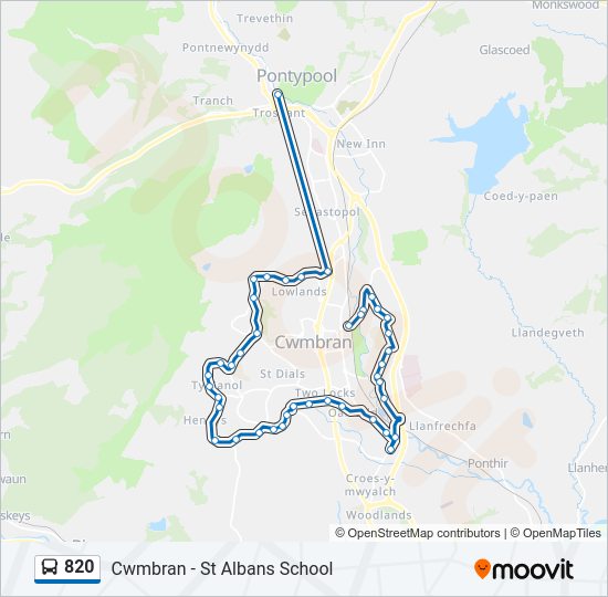 820 Bus Line Map