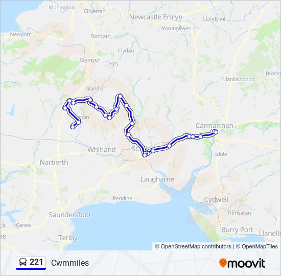 221 bus Line Map