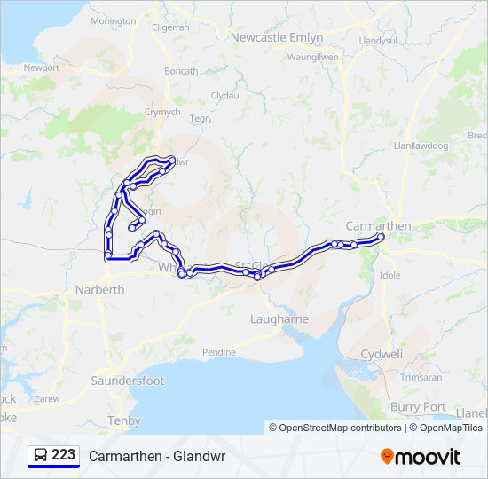 223 bus Line Map