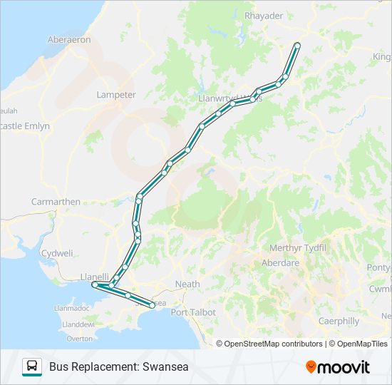 transport for wales Route: Schedules, Stops & Maps - Bus Replacement ...