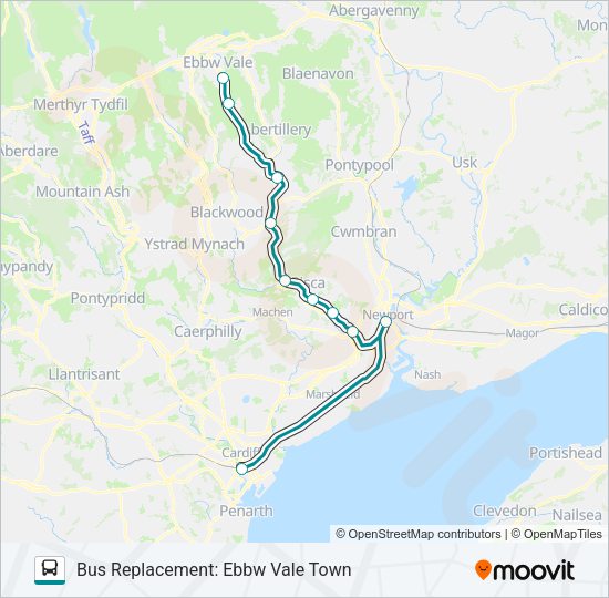 TRANSPORT FOR WALES Bus Line Map