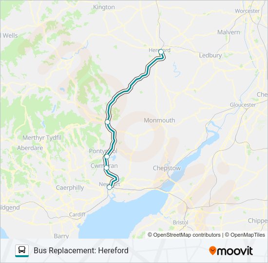 TRANSPORT FOR WALES Bus Line Map